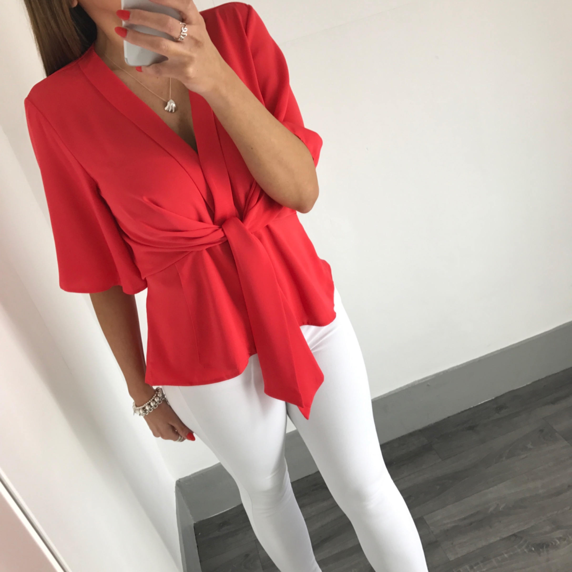 chiffon tie front top
